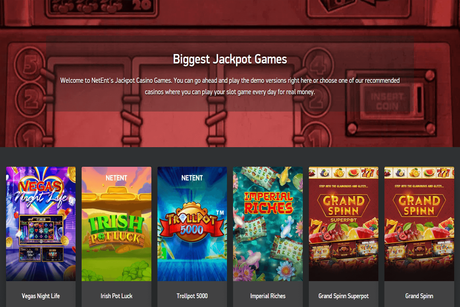 TOFCasino.com   Biggest Jackpot Games of NetEnt