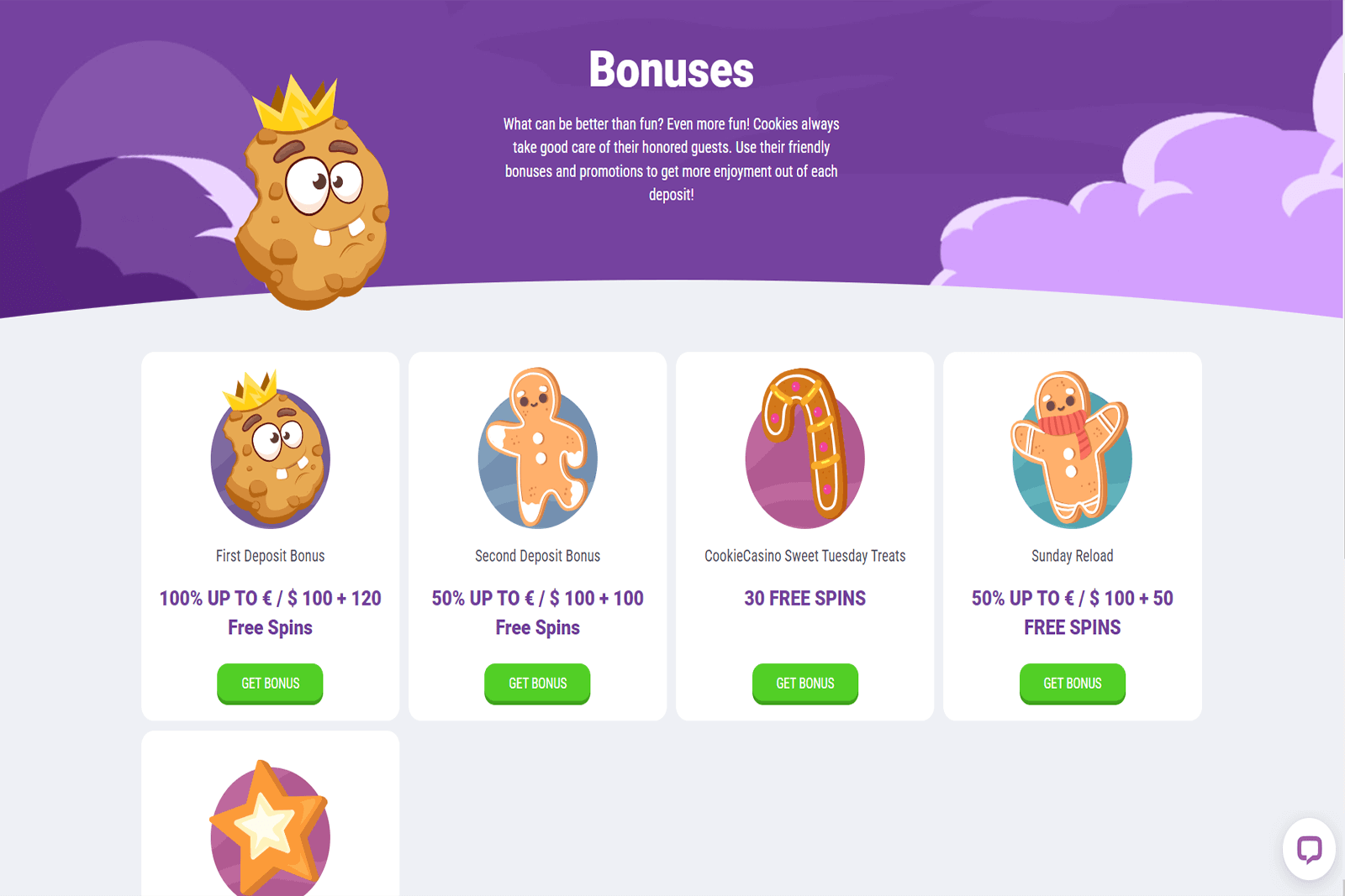 TOFCasino.com   Cookie Casino Bonuses