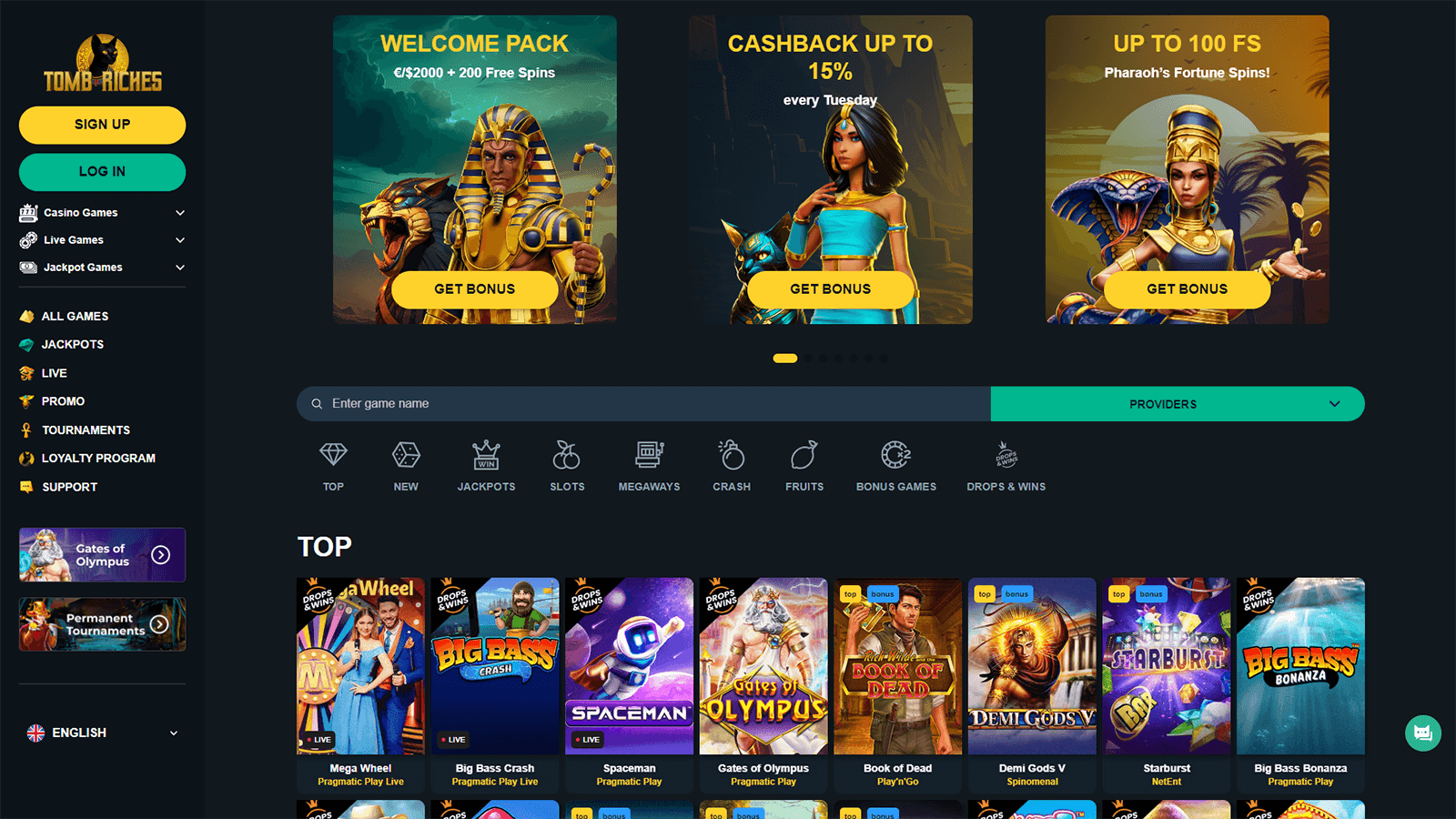 TOFCasino.com Tomb Riches Online Casino TOP